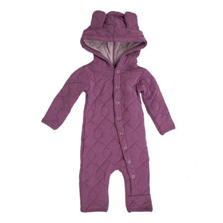 KicKee Pants Quilted Hoodie Coverall with Ears, Amethyst