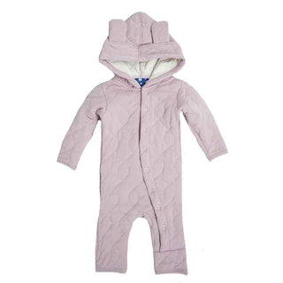KicKee Pants Quilted Hoodie Coverall with Ears, Sweet Pea