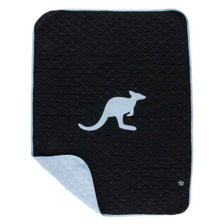 KicKee Pants Quilted Stroller Blanket with Applique - Midnight Kangaroo , One Size