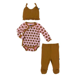 KicKee Pants Ruffle Kimono Newborn Gift Set with Elephant Gift Box, - Lotus Cookies