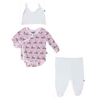 KicKee Pants Ruffle Newborn Gift Set, Lotus Panda