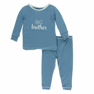 KicKee Pants Short Sleeve Applique Pajama Set - Blue Moon Big Brother 21S1