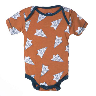 KicKee Pants Short Sleeve Bodysuit One-piece, Copper Paper Airplanes