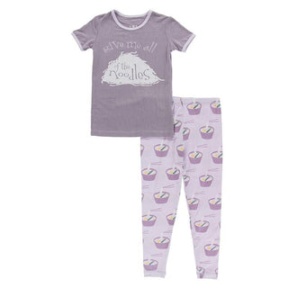 KicKee Pants Short Sleeve Graphic Tee Pajama Set - Thistle Ramen