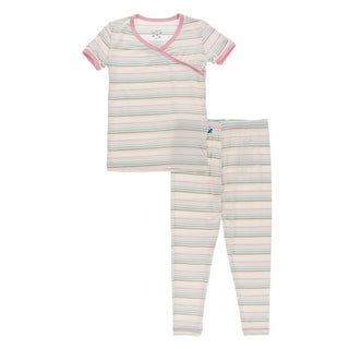 KicKee Pants Short Sleeve Kimono Pajama Set - Cupcake Stripe