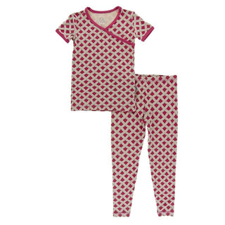 KicKee Pants Short Sleeve Kimono Pajama Set - Summer Berry Pie