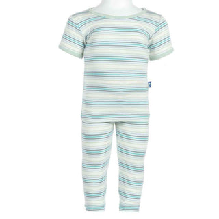 KicKee Pants Short Sleeve Pajama Set, Boy Desert Stripe