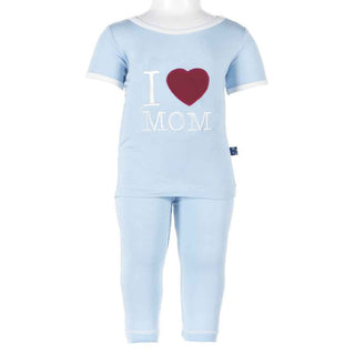 KicKee Pants Short Sleeve Pajama Set, Pond I Love Mom