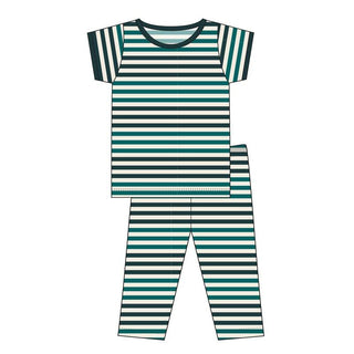 KicKee Pants Short Sleeve Pajama Set - Wildlife Stripe