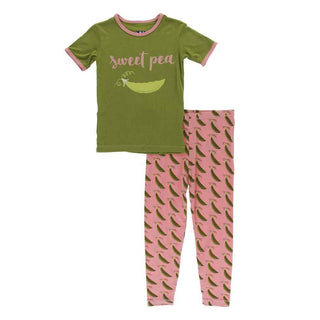 KicKee Pants Short Sleeve Piece Print Pajama Set - Strawberry Sweet Peas
