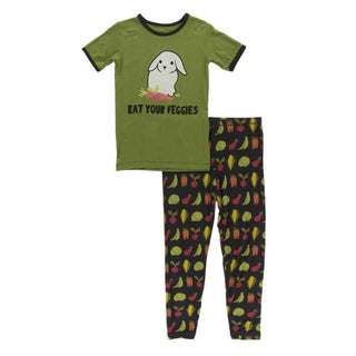 KicKee Pants Short Sleeve Piece Print Pajama Set - Zebra Garden Veggies