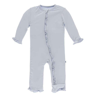 KicKee Pants Solid Classic Ruffle Coverall with Zipper - Dew