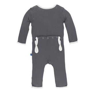 KicKee Pants Solid Coverall - Stone with Natural