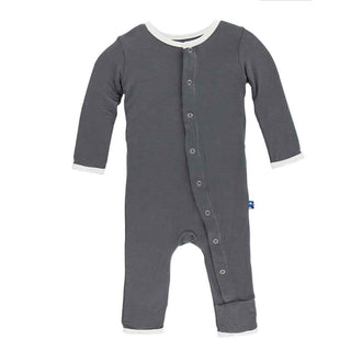 KicKee Pants Solid Coverall - Stone with Natural