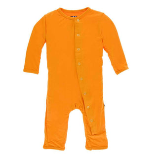 KicKee Pants Solid Coverall with Snaps - Apricot