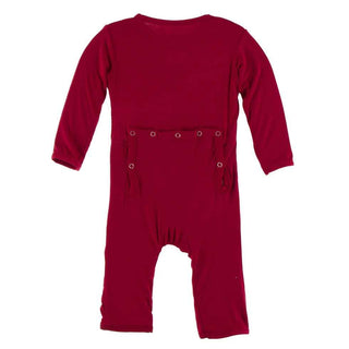 KicKee Pants Solid Coverall with Snaps - Crimson WC20