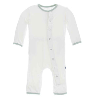 KicKee Pants Solid Coverall with Snaps - Natural with Aloe