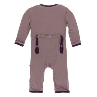 KicKee Pants Solid Coverall with Snaps - Raisin with Wine Grapes