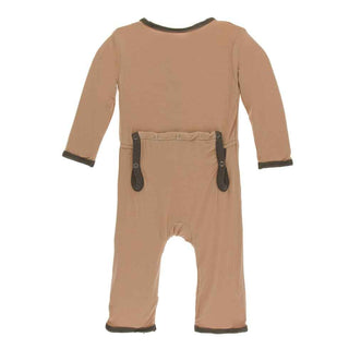 KicKee Pants Solid Coverall with Snaps - Suede with Falcon
