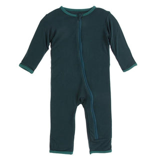 KicKee Pants Solid Coverall with Zipper 21S1 - Pine with Cedar