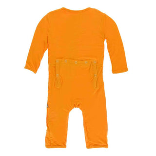 KicKee Pants Solid Coverall with Zipper - Apricot