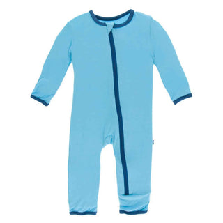 Solid Coverall with Zipper - Confetti with TwilightKicKee PantsSize: 3-6 Months