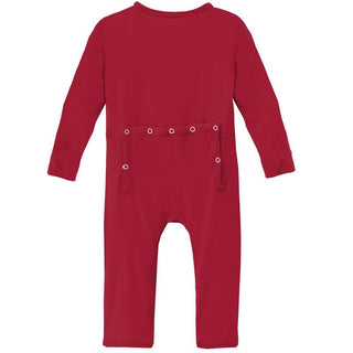 KicKee Pants Solid Coverall with Zipper - Crimson WCA22