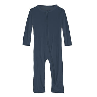 KicKee Pants Solid Coverall with Zipper - Deep Sea SP21