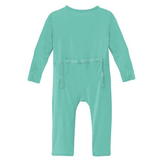 KicKee Pants Solid Coverall with Zipper - Glass TBD22
