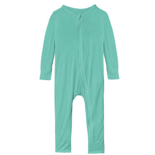 KicKee Pants Solid Coverall with Zipper - Glass TBD22