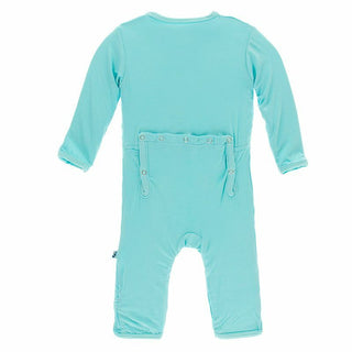 KicKee Pants Solid Coverall with Zipper - Iceberg