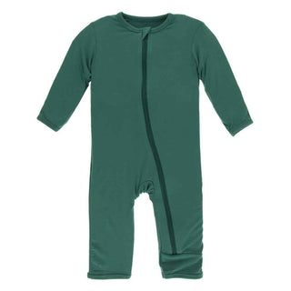 KicKee Pants Solid Coverall with Zipper - Ivy