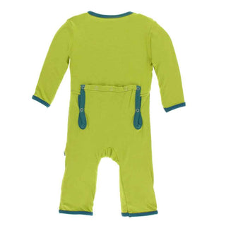KicKee Pants Solid Coverall with Zipper - Meadow with Oasis