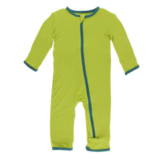 KicKee Pants Solid Coverall with Zipper - Meadow with Oasis