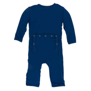 KicKee Pants Solid Coverall with Zipper - Navy