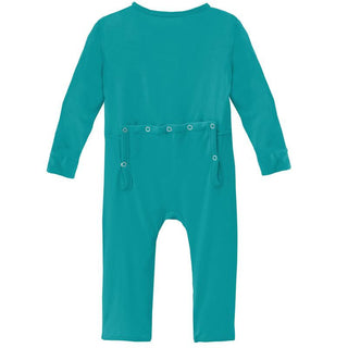 KicKee Pants Solid Coverall with Zipper - Neptune TBD22