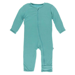 KicKee Pants Solid Coverall with Zipper - Neptune