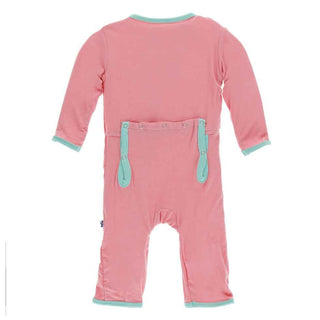 KicKee Pants Solid Coverall with Zipper - Strawberry with Glass
