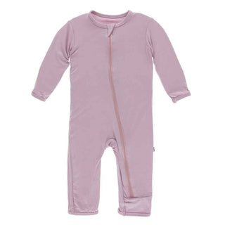 KicKee Pants Solid Coverall with Zipper - Sweet Pea