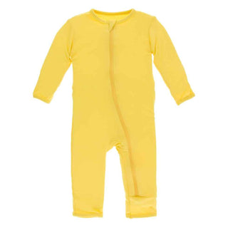 KicKee Pants Solid Coverall with Zipper - Zest