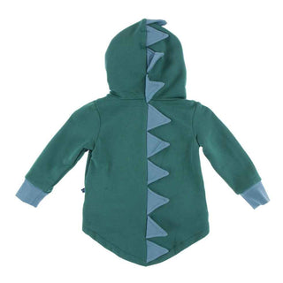 KicKee Pants Solid Fleece Dino Hooded Jacket - Ivy with Blue Moon WC20