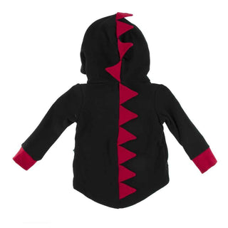 KicKee Pants Solid Fleece Dino Hooded Jacket - Midnight with Crimson WC20