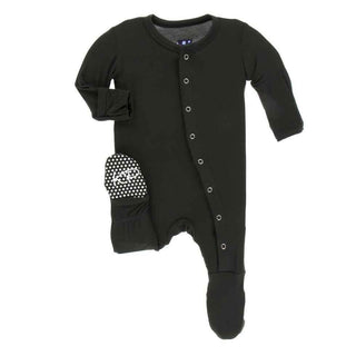 Solid Bamboo Footie with Snaps - Zebra Baby & Toddler Sleepwear