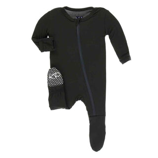 Solid Footie with Zipper - Zebra Baby & Toddler Sleepwear