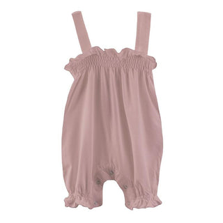 KicKee Pants Solid Gathered Romper - Antique Pink SP21