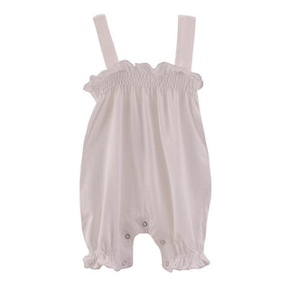 KicKee Pants Solid Gathered Romper - Baby Rose SP21