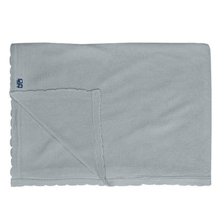Solid Bamboo Knitted Stroller Blanket - Pearl Blue, One Size (SP21) Swaddling & Receiving Blankets