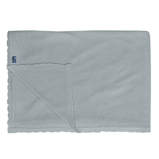 KicKee Pants Solid Knitted Toddler Blanket - Pearl Blue, One Size SP21