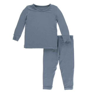KicKee Pants Solid Long Sleeve Pajama Set - Dusty Sky
