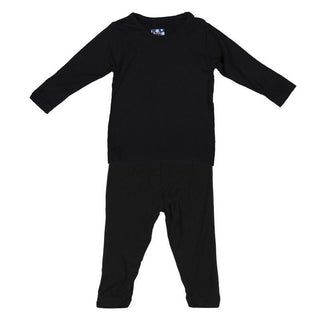 KicKee Pants Solid Long Sleeve Pajama Set - Midnight